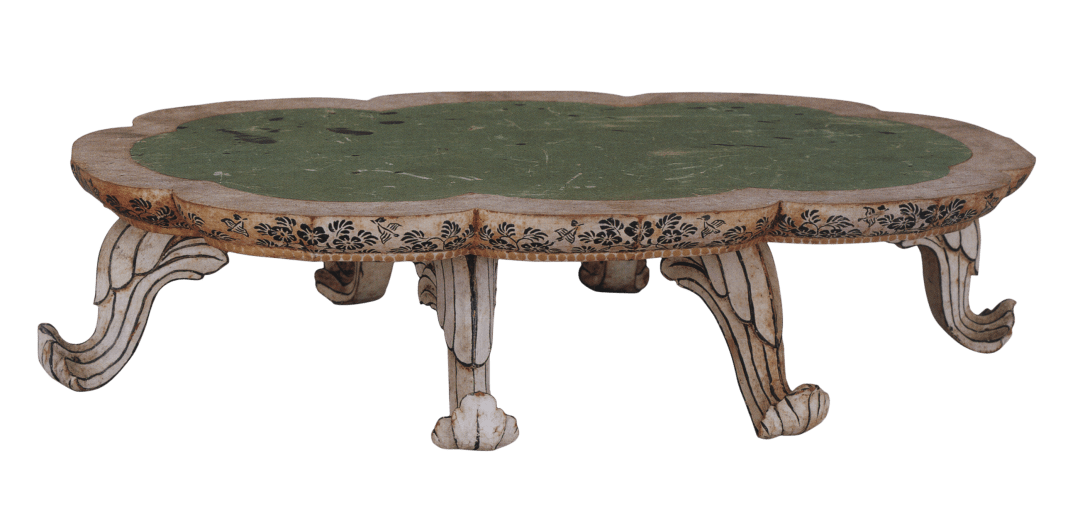 八角长几金银绘长花几桧木苏芳地六角几一件"苏芳地六角几"下连牙床脚