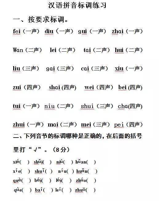 小学一年级语文汉语拼音知识点汇总,给孩子收藏!