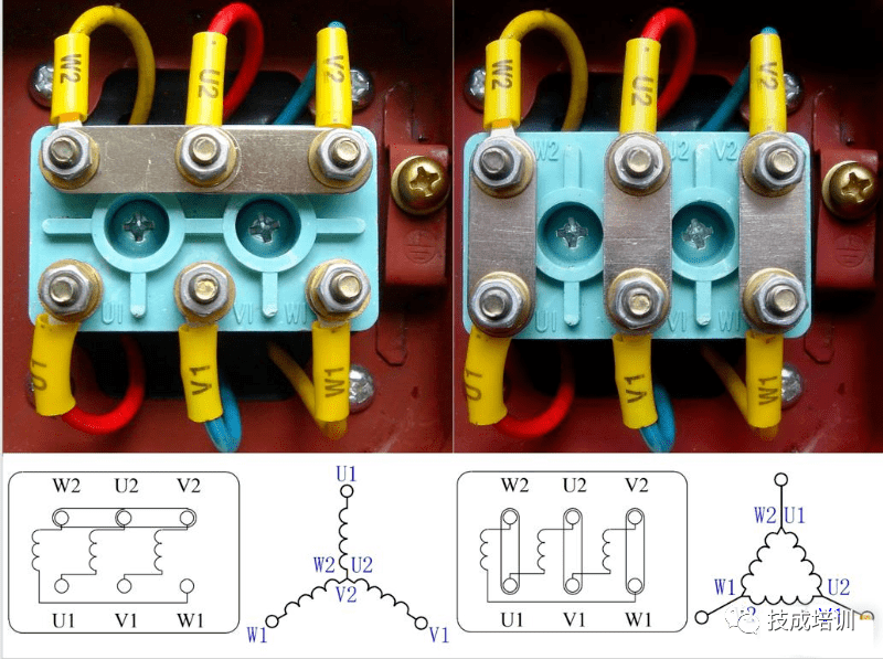 星三角电机六根线接法图片