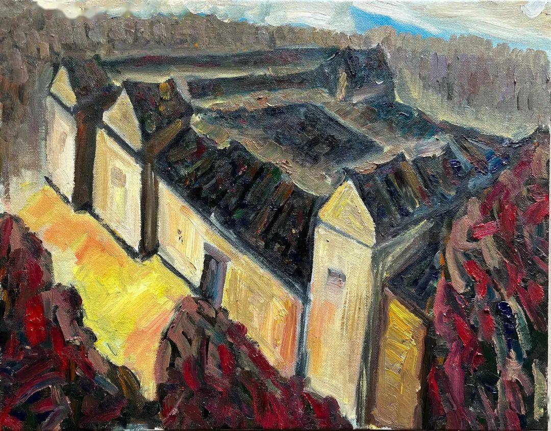 画家笔下的定南印象_美山_石桥_黄砂