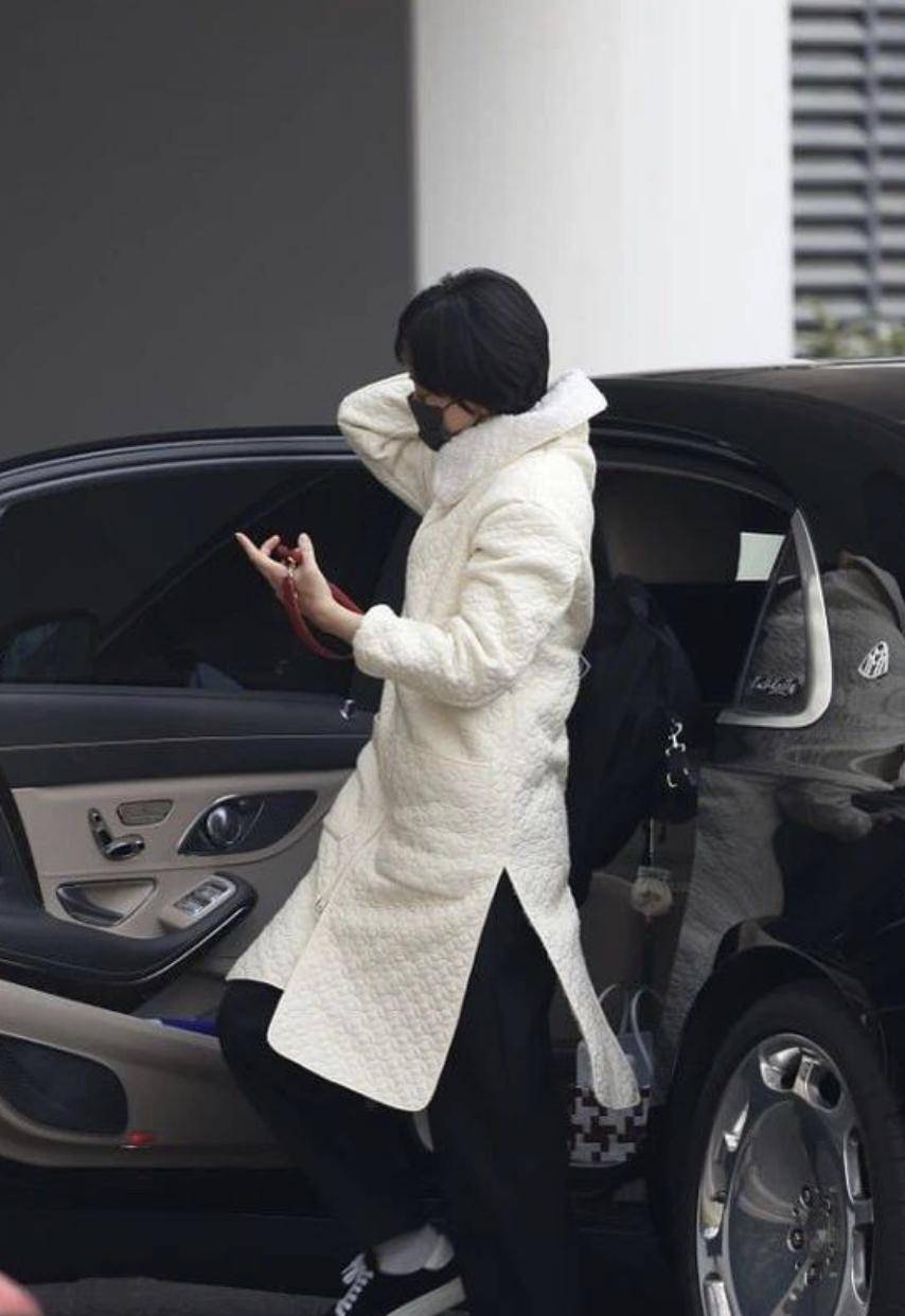 孙俪出门反差大,司机开300万豪车送机,她却穿长袍还拎个菜篮子_造型