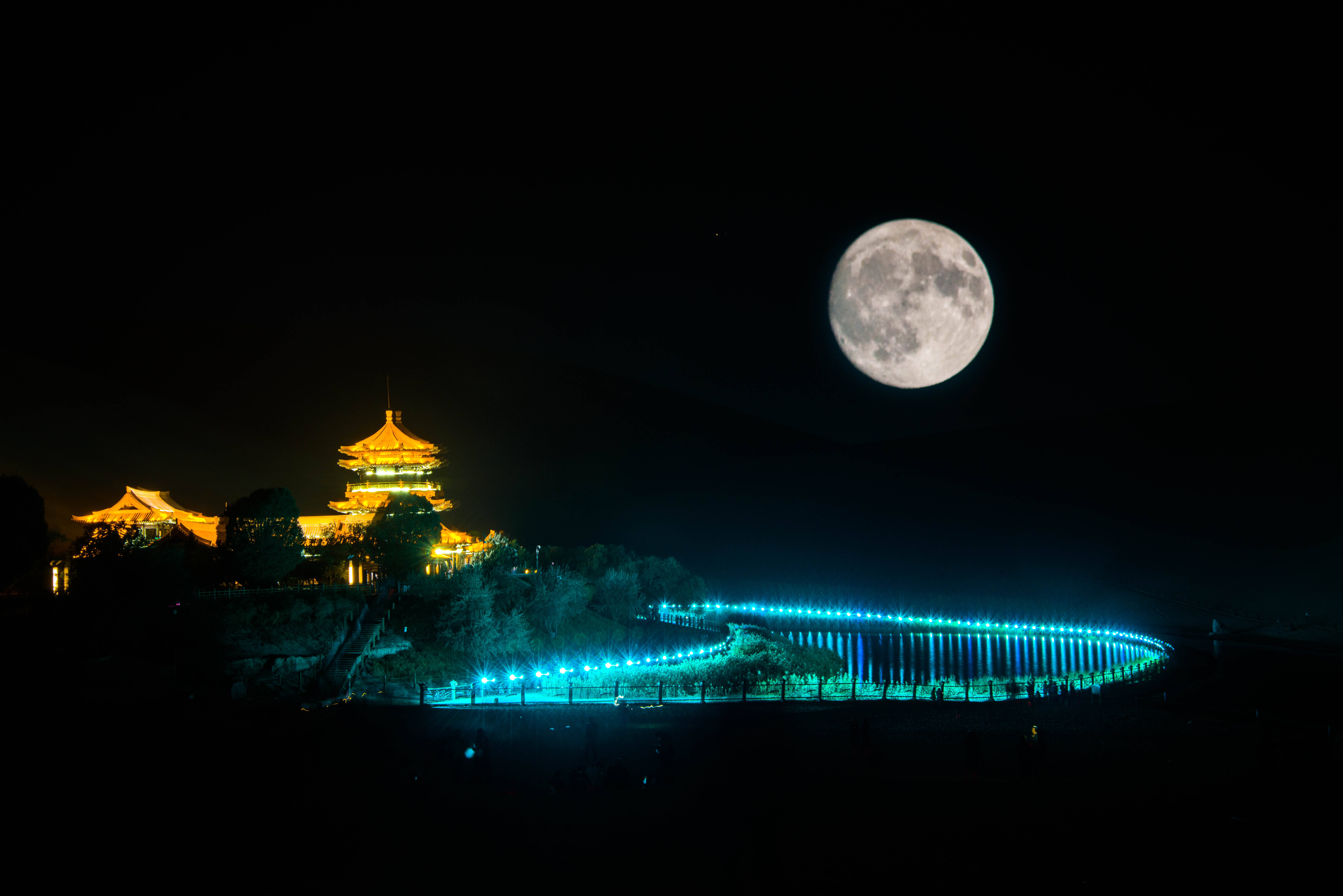 中秋月夜美景图片图片