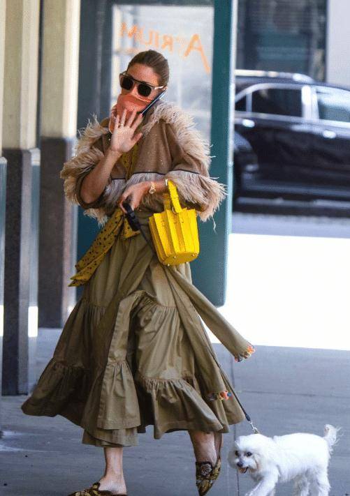 纽约名媛olivia街头穿搭,丝巾当口罩,这波时尚潮流不得不服_palermo