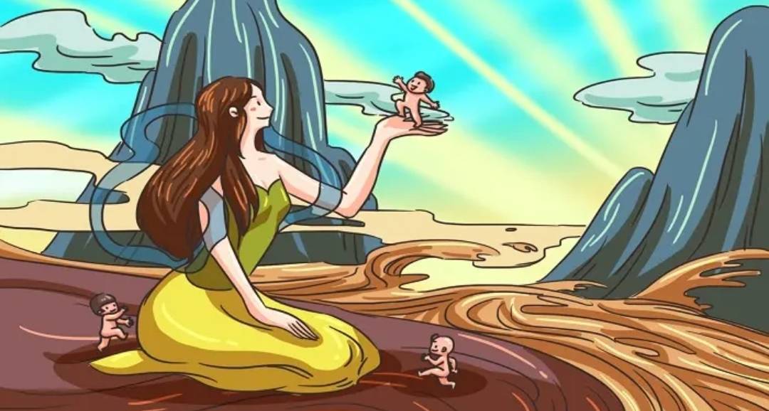 女娲造人的神话见于《太平御览》,书中引用了《风俗