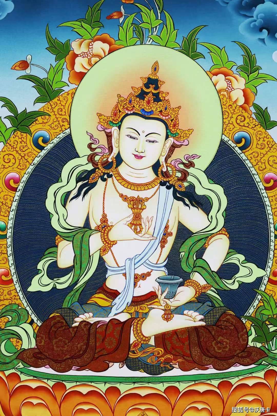萨埵唐卡:藏巴拉沃波作为时轮金刚本续中非常重要的财神系列护法神,他