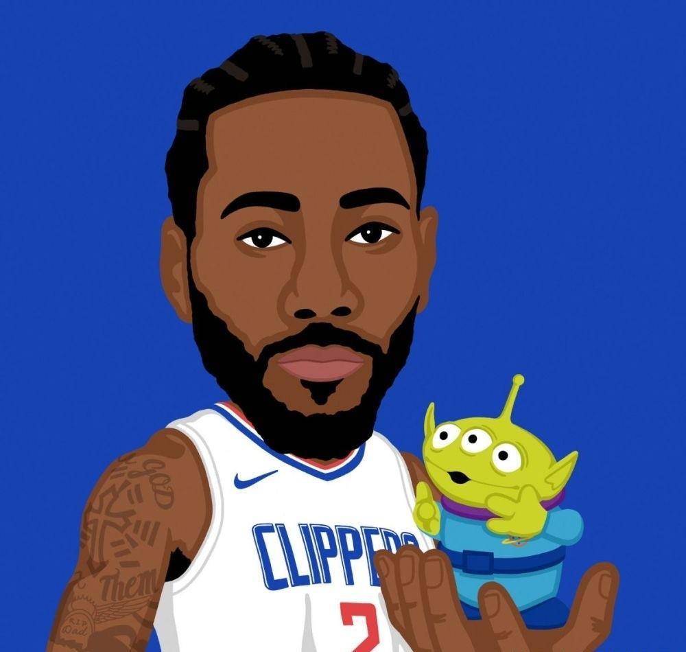 nba球星卡通形象照!