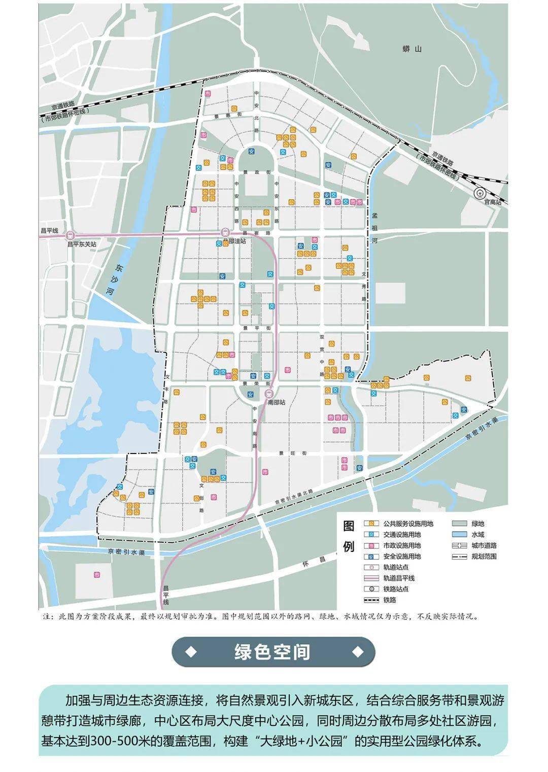 北京昌平新城东区(南邵组团)街区控制性详细规划(2021年-2035年)