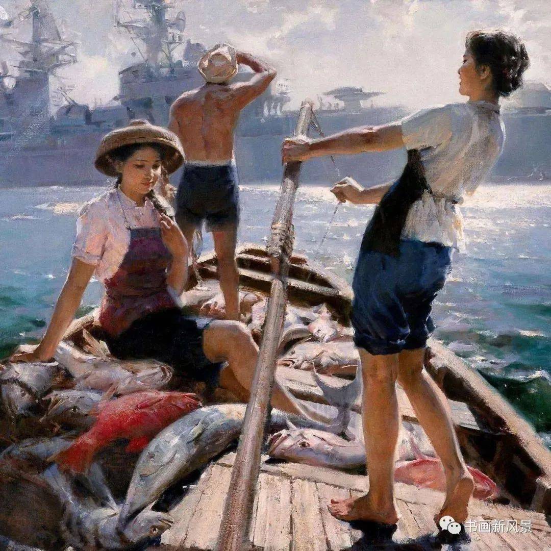 经典油画:西沙之晨_南海舰队_时期_局部