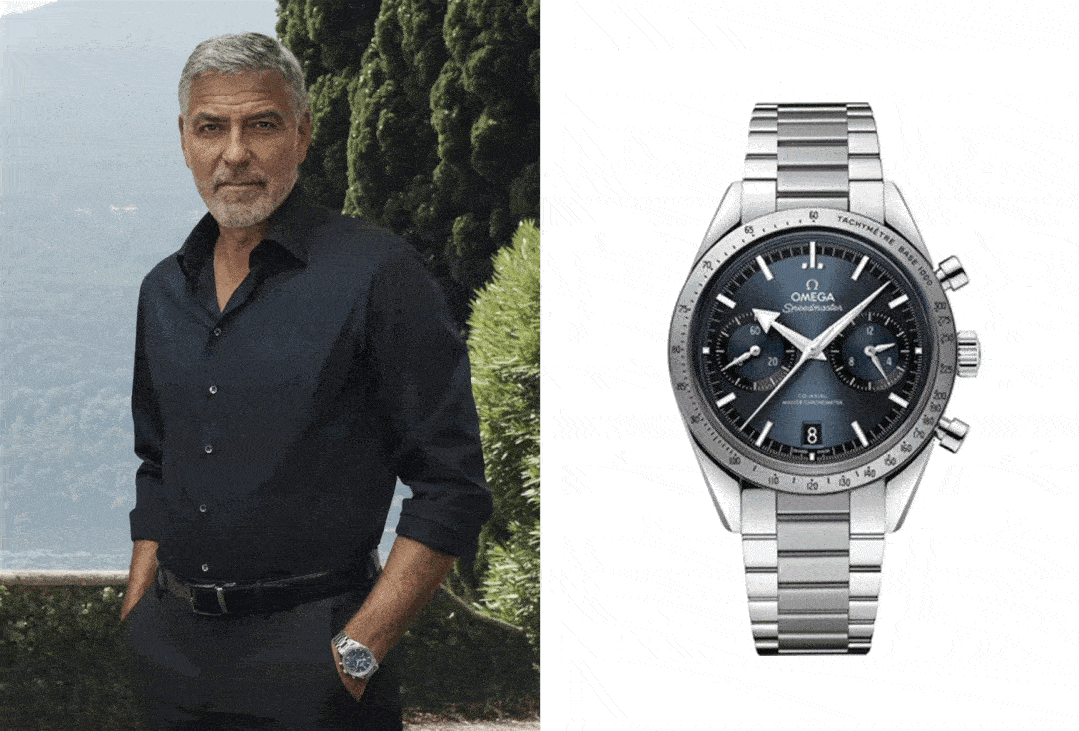 像乔治·克鲁尼和玄彬就上手了欧米茄超霸57系列拍大片.