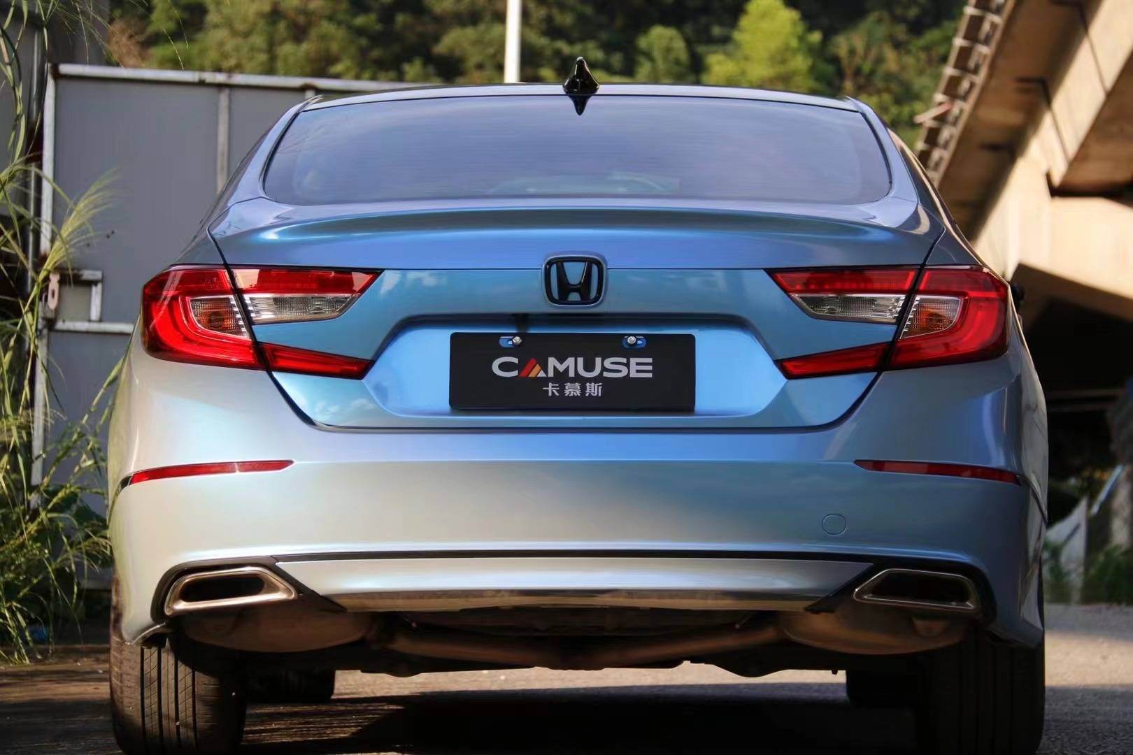 卡慕斯改色膜本田-梦幻灰魅蓝,哑光膜面质感十分显高级_魅蓝_质感