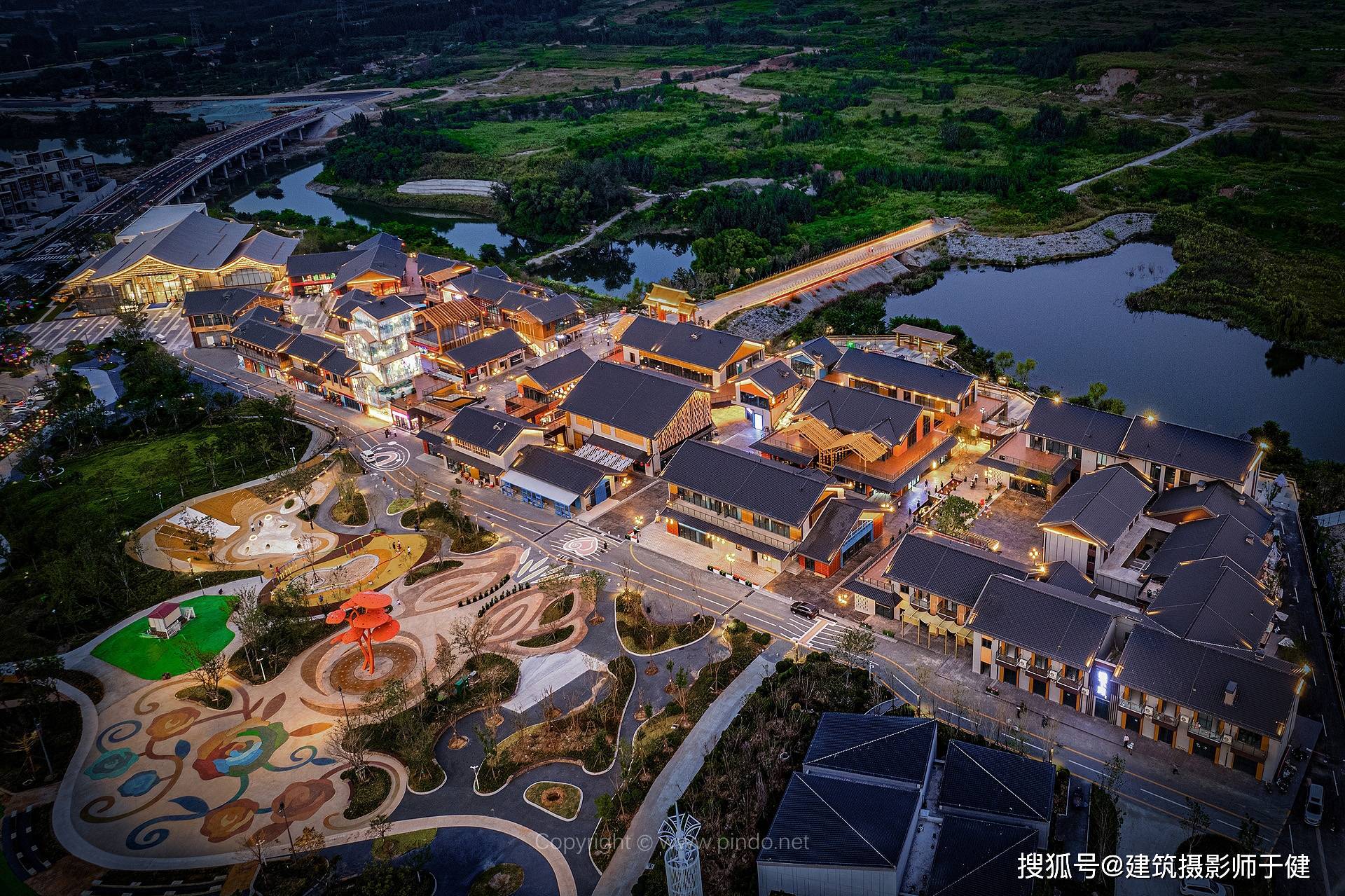 建筑景观摄影分享｜淄博华侨城欢乐山川稷下湾_古齐_商业_形象