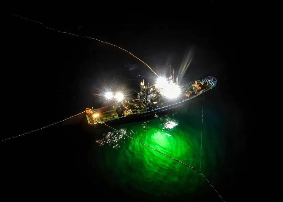 灯光围网渔船图片