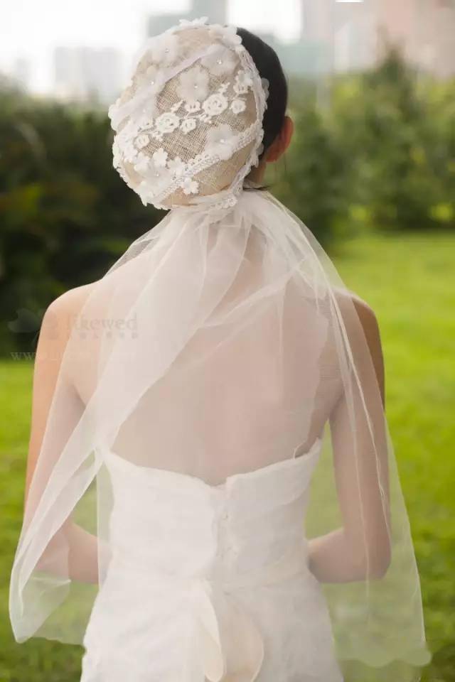 头纱的n种玩儿法!新娘化妆师们速速收藏啦_造型_手工_头饰