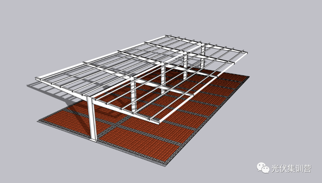 光伏| 光伏停車棚模型及cad圖紙_公眾_集訓營_圖紙