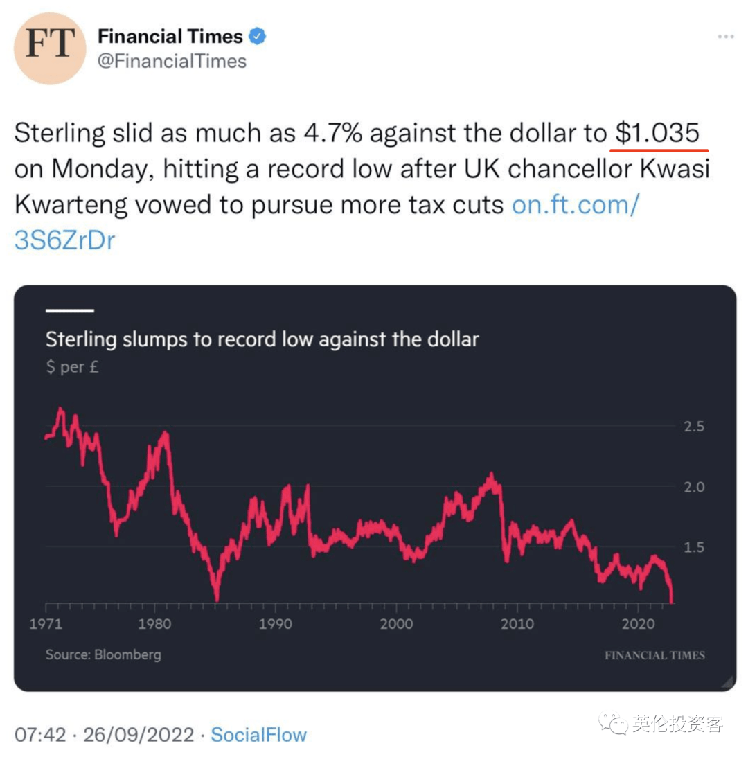英镑再暴跌，英国或紧急大幅加息！若英镑跌破美元，新首相特拉斯可能面临下台..._搜狐网