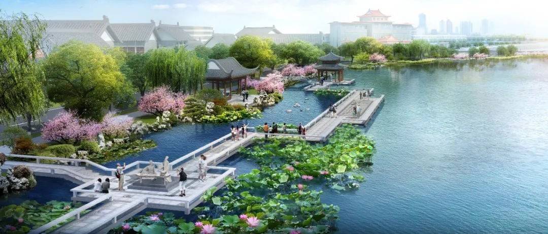 惊艳!开封包公湖要大变样!_驳岸_施工_古城区