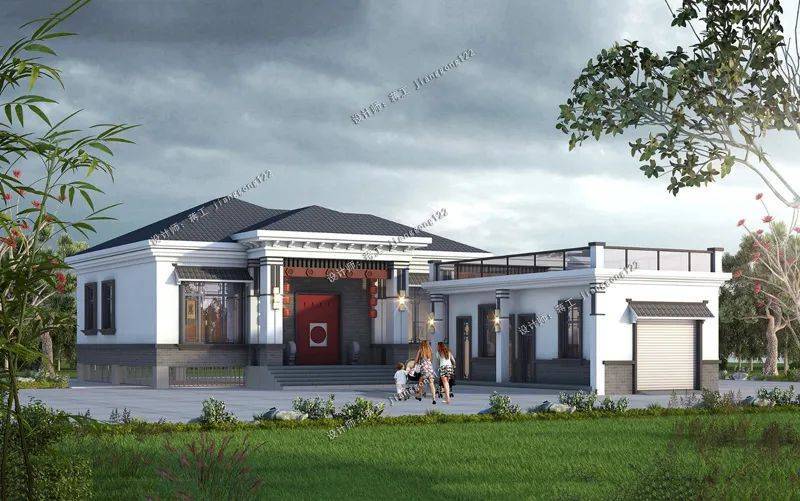 3款适合建在农村的一层别墅,l型布局,有小院可种菜_设计图_生活_灰色