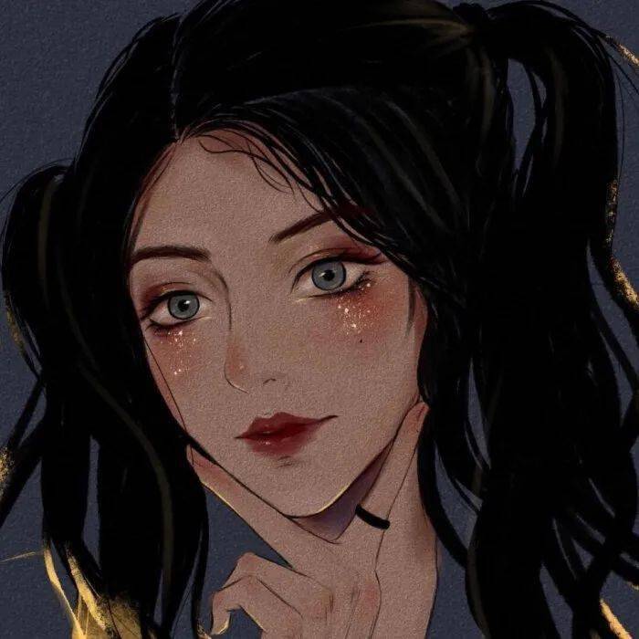 头像|暗黑纯欲系动漫女生头像_wi-fi_图片_字体