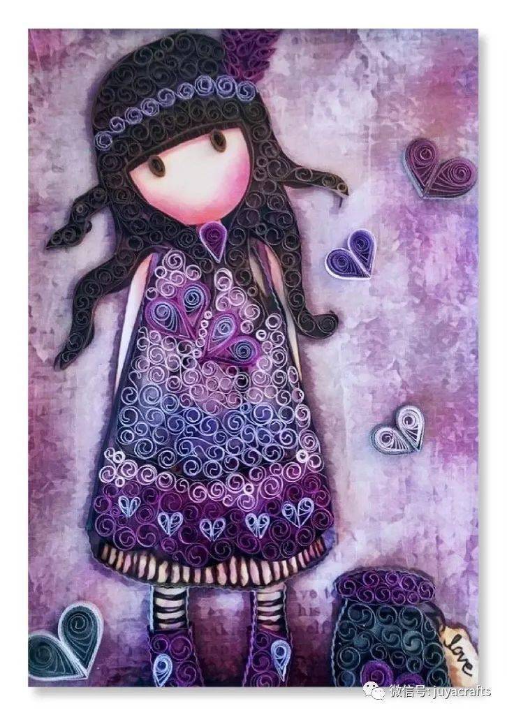 【国外优秀衍纸作品】衍纸人物主题作品_图片_爱的_艺术