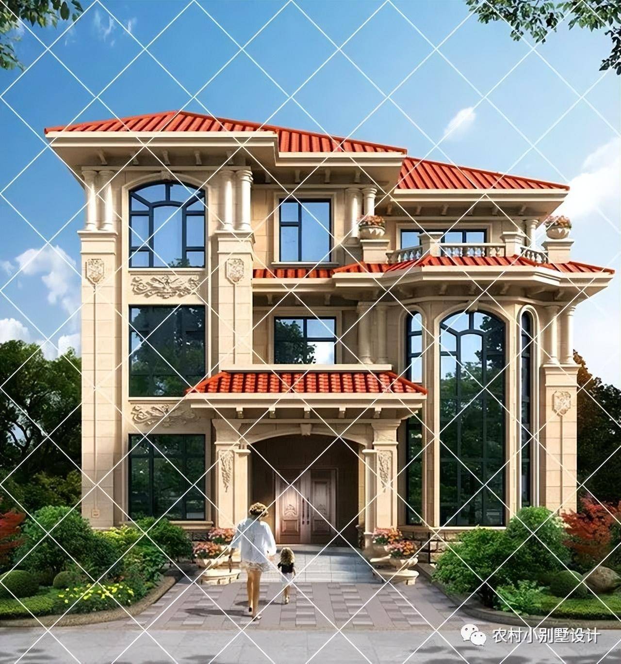 农村简单三层别墅户型图,实景图太好看了建好了村里人都羡慕虽然现在