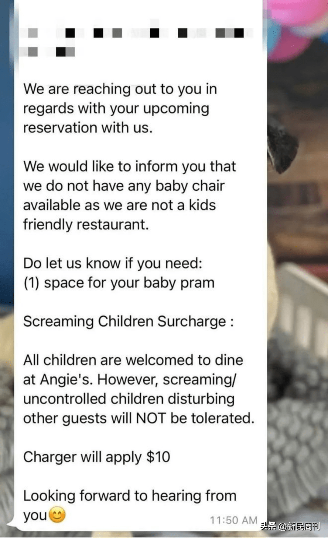 孩子太吵要收费？新加坡这家餐厅做法引争议