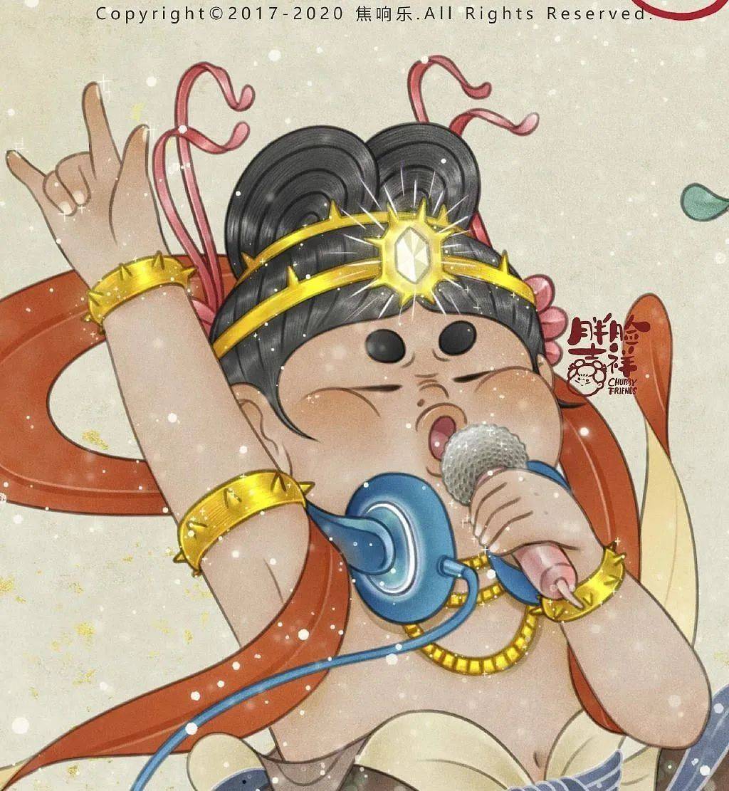 胖改唐代仕女—插画师焦响乐让"胖而美"占据你的心_飞天_人物_风格