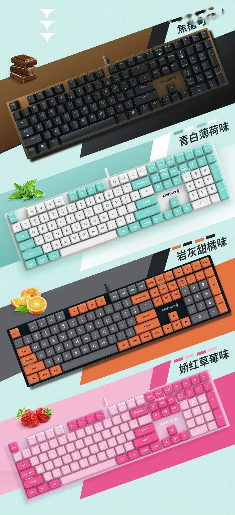 CHERRY 推出 KC200 MX 键盘：糖果配色，售价 629 元