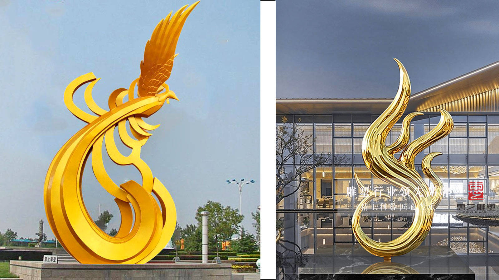 不锈钢大型凤凰造型雕塑_雕刻_象征_吉祥