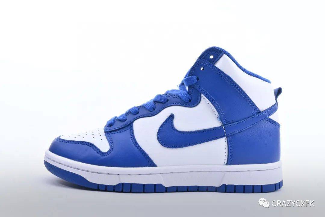 耐克nike dunk high game royal 肯塔基皇家蓝高帮运动鞋_蓝色_鞋带