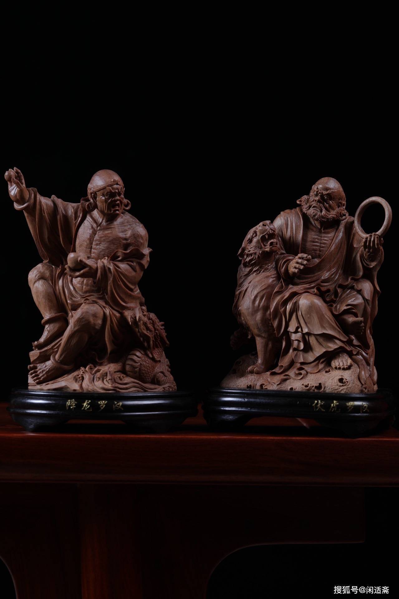 慈航海量,十八罗汉,老山檀香木雕造像_佛教_中国_雕刻