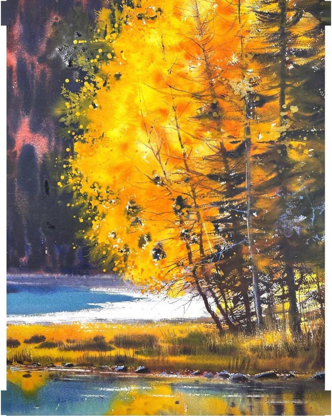 浓浓秋意水彩,浪漫唯美之至!每张都是心动的感觉!