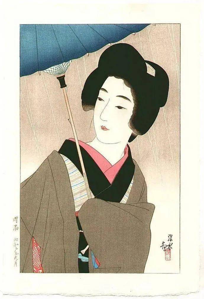 日本画家伊东深水笔下的美人图_影响_写实_西方