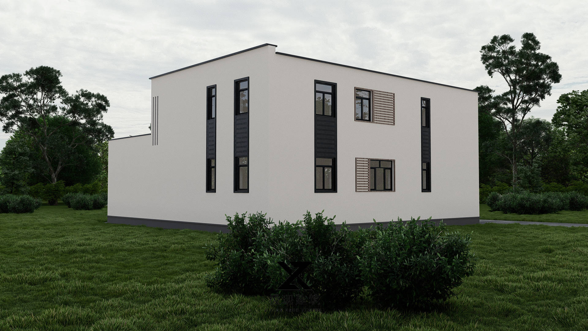 北京房山丨二层l型现代风格自建别墅