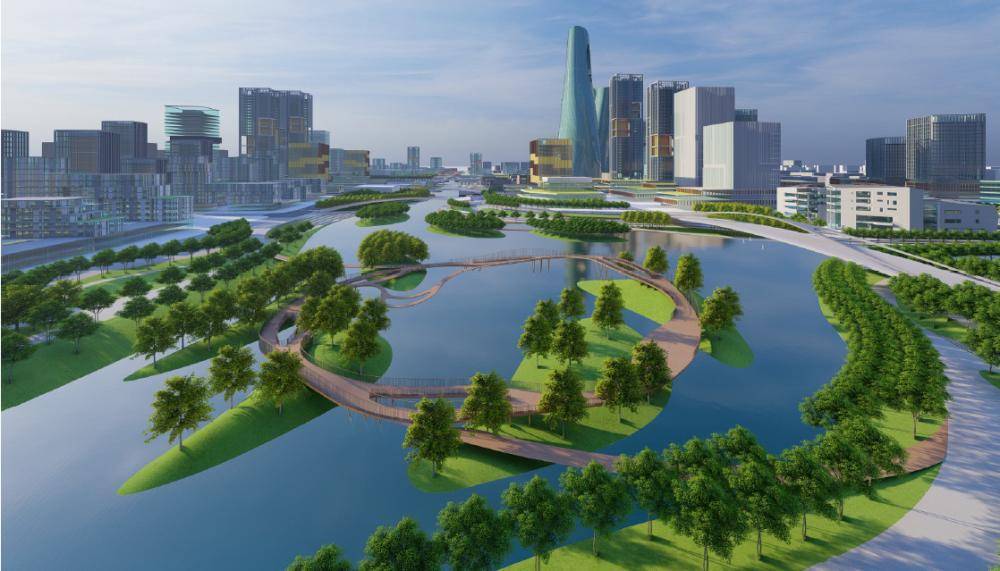 虹桥前湾公园开工,将打造"一湾两湖三区十八景"_生态_地区_闵行区