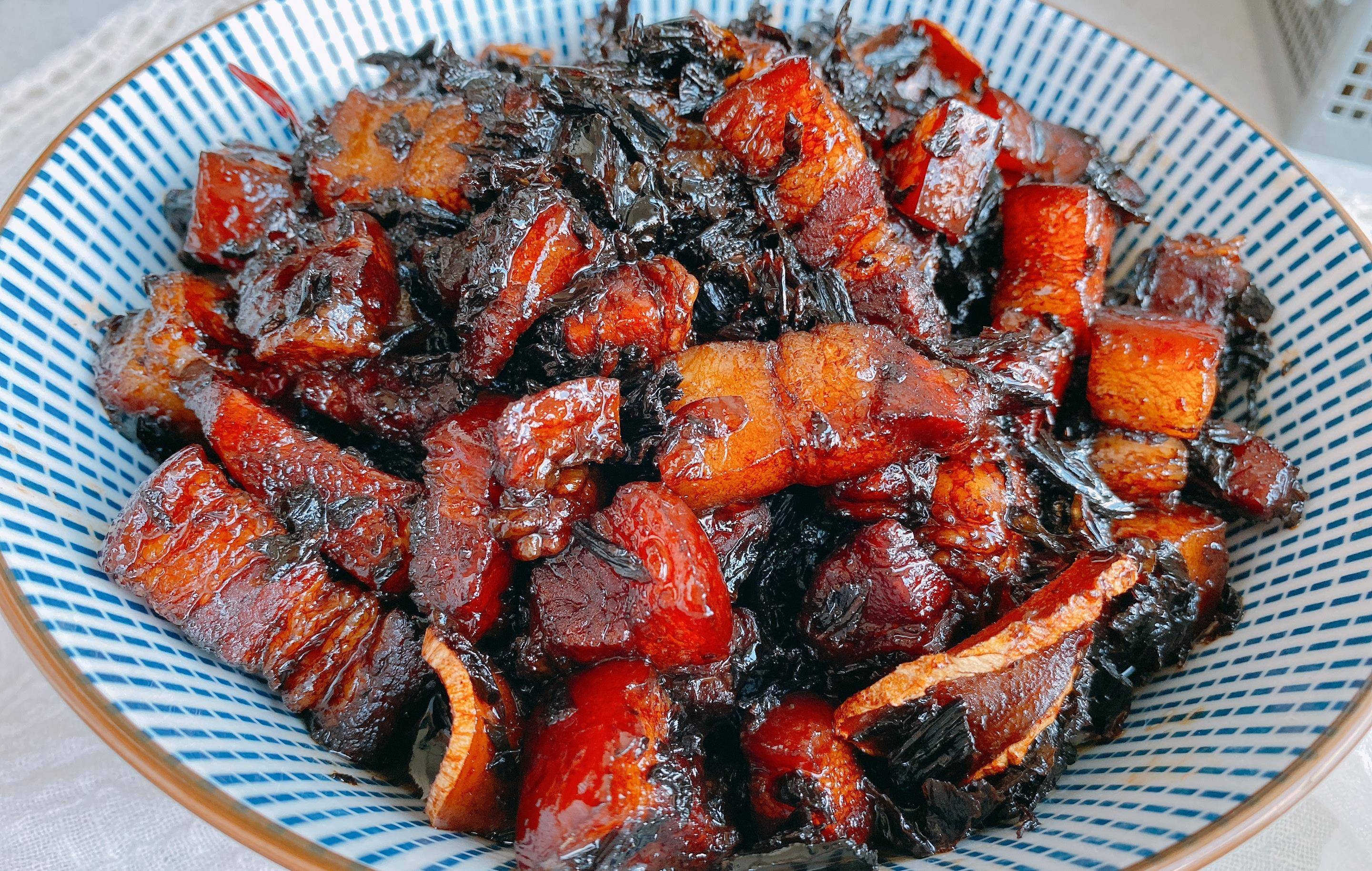 江浙名菜——梅干菜烧肉,掌握步骤一二三,口感软糯肥而不腻