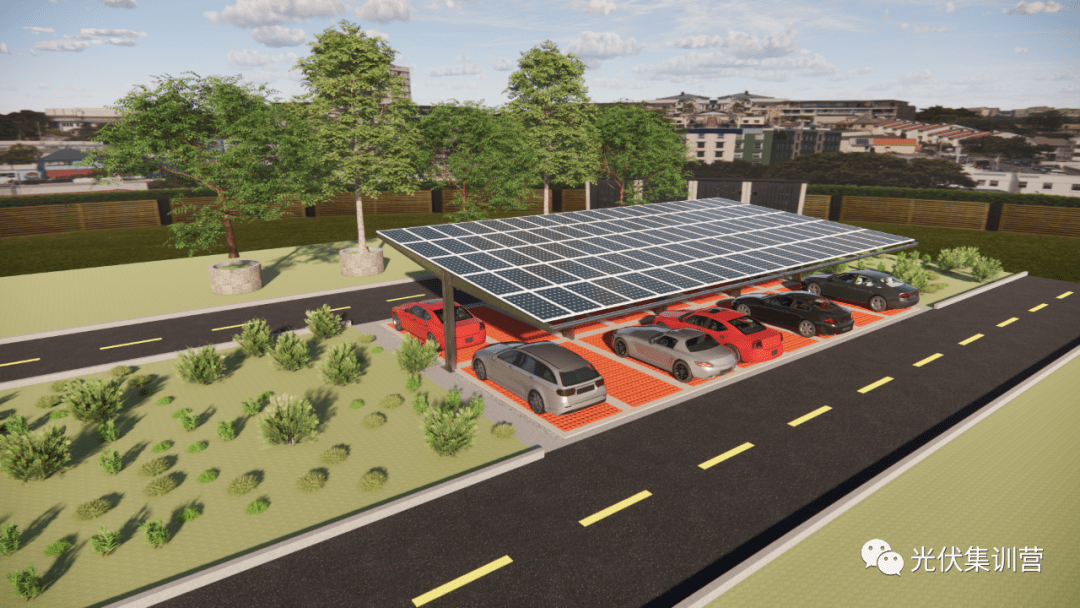 光伏| 光伏停车棚sketchup3d模型及cad图纸_公众_集训营_模型