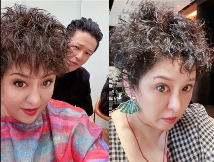 还烫了一下,有点像烟花烫,超短爆炸头么?但是最近,向太换发型啦!
