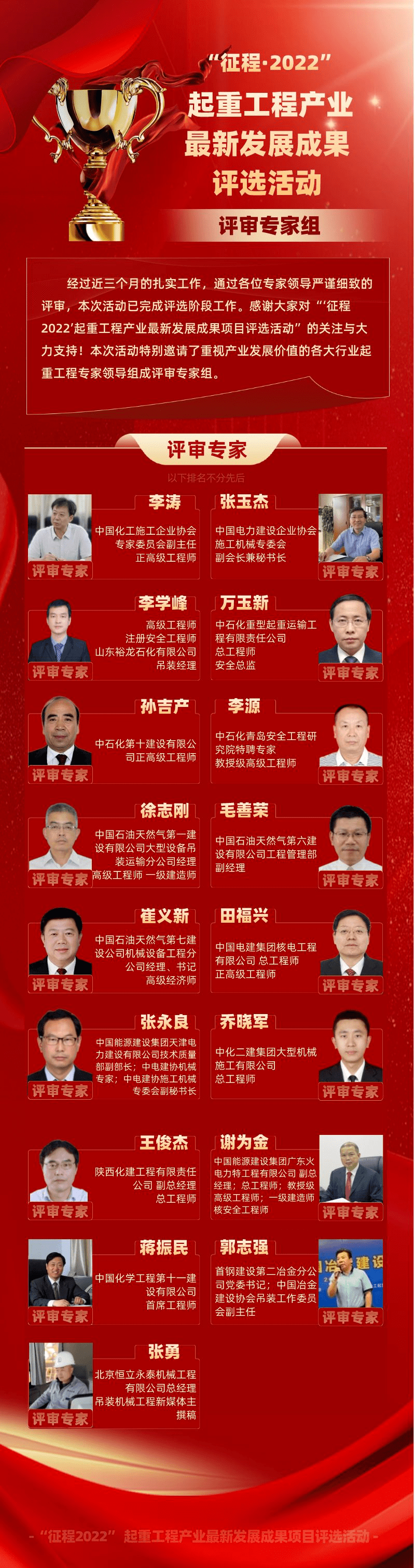 获奖公布 | “征程 2022” 起重工程产业最新发展成果_项目_结果_牌匾