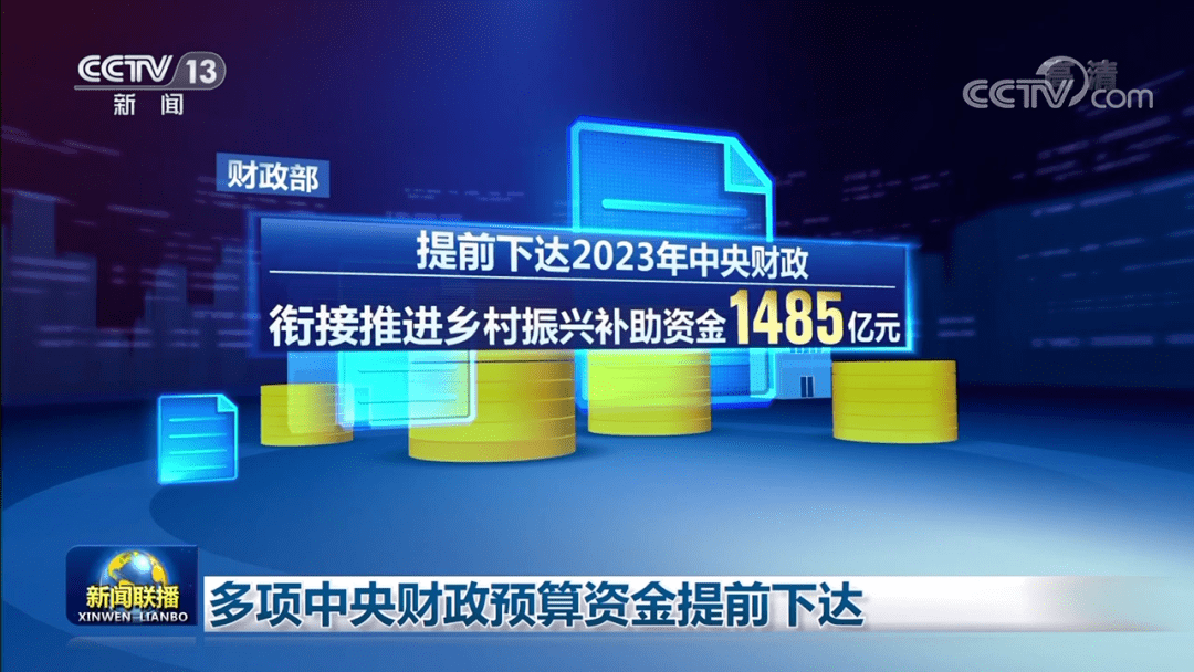 1485亿元!2023年中央财政衔接推进乡村振兴补助资金提前下达_支持_财政部_重点
