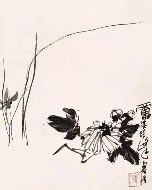 水墨淋漓《双清图》，清心养眼！_恽寿平_水仙_竹菊双