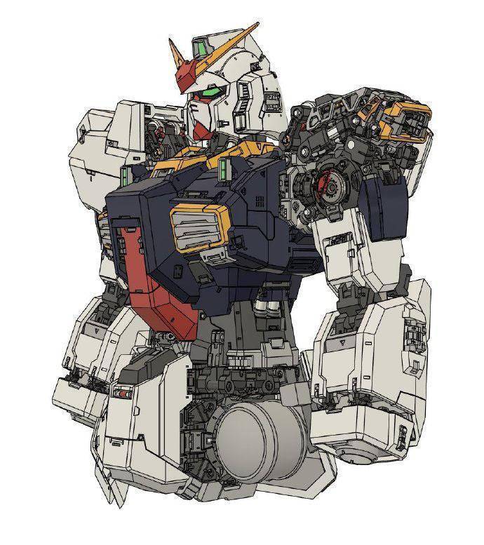 增加背部脊柱结构,马克兔高达设计图_细节_模型_什么