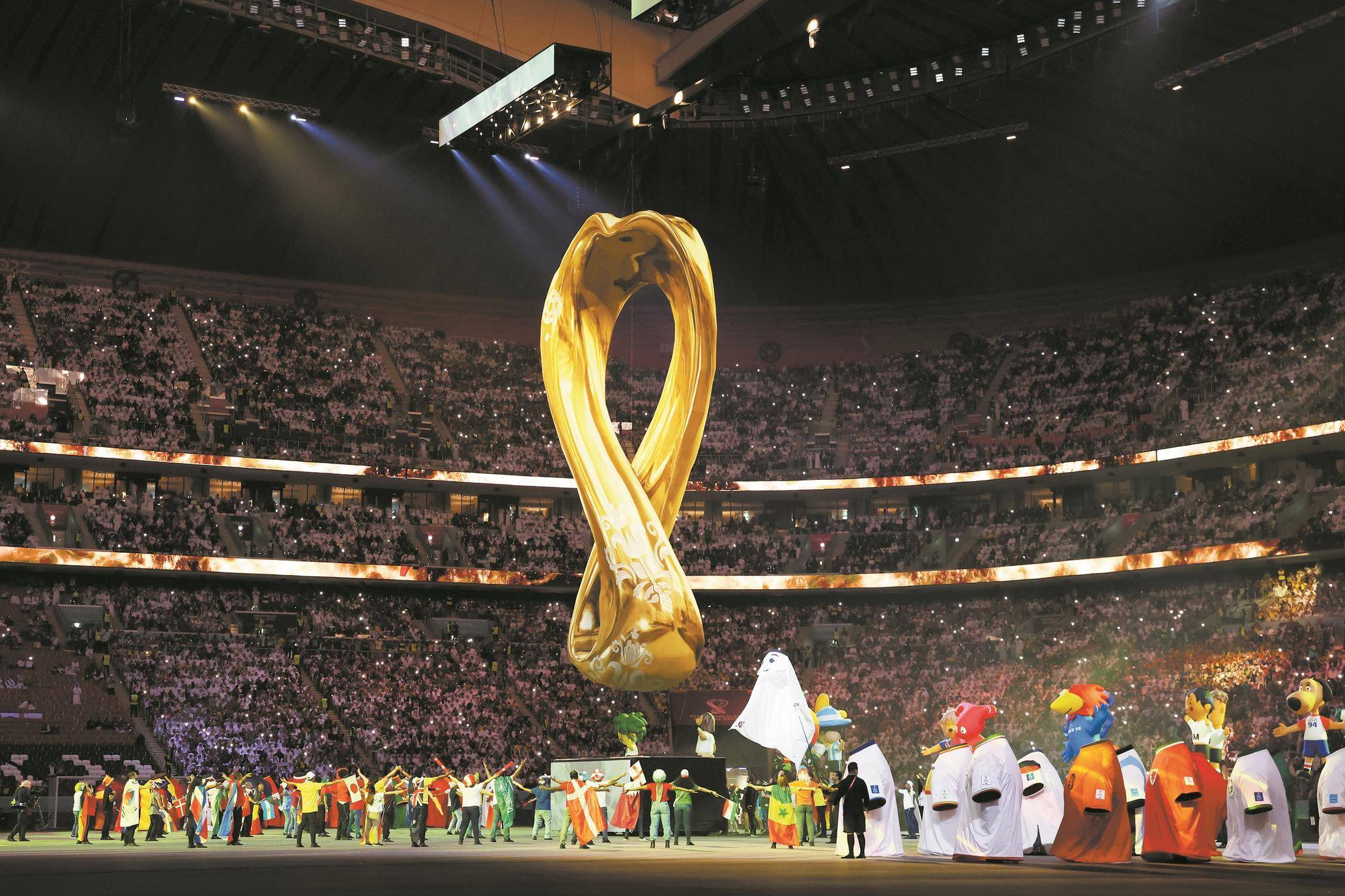 2022卡塔尔世界杯开幕式 现场美轮美奂 -6park.com