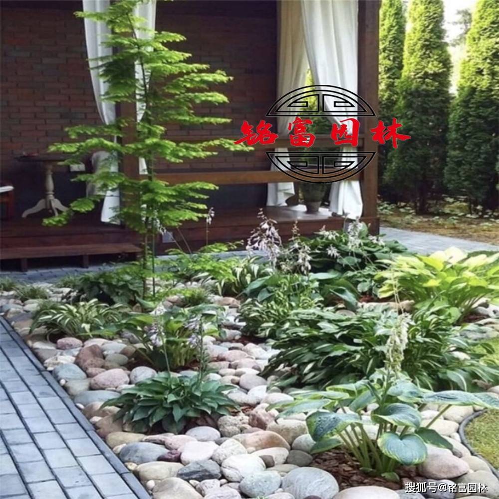 没想到（鹅卵石装饰庭院）庭院大鹅卵石铺设效果图，(图6)