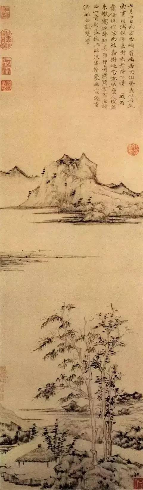 书画收藏】元四家倪瓒的水墨山水，有强大的生命力_搜狐网