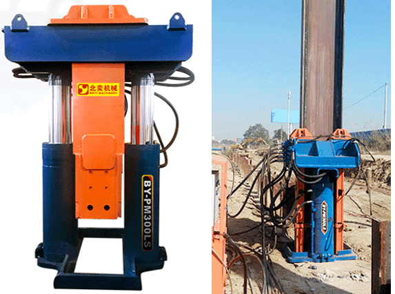 (拔桩机),利用冠梁面为支撑,拔出h型钢工法桩施工顺序smw工法桩施工时