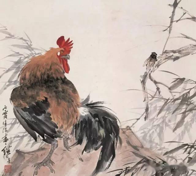 刘继卣画鸡,"鹰"气袭人!_国画_雄鸡_技法