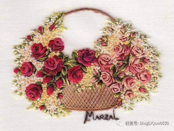 【心生绣娘】缎面绣和长短针法绣详细教程及作品欣赏_刺绣_一针_效果