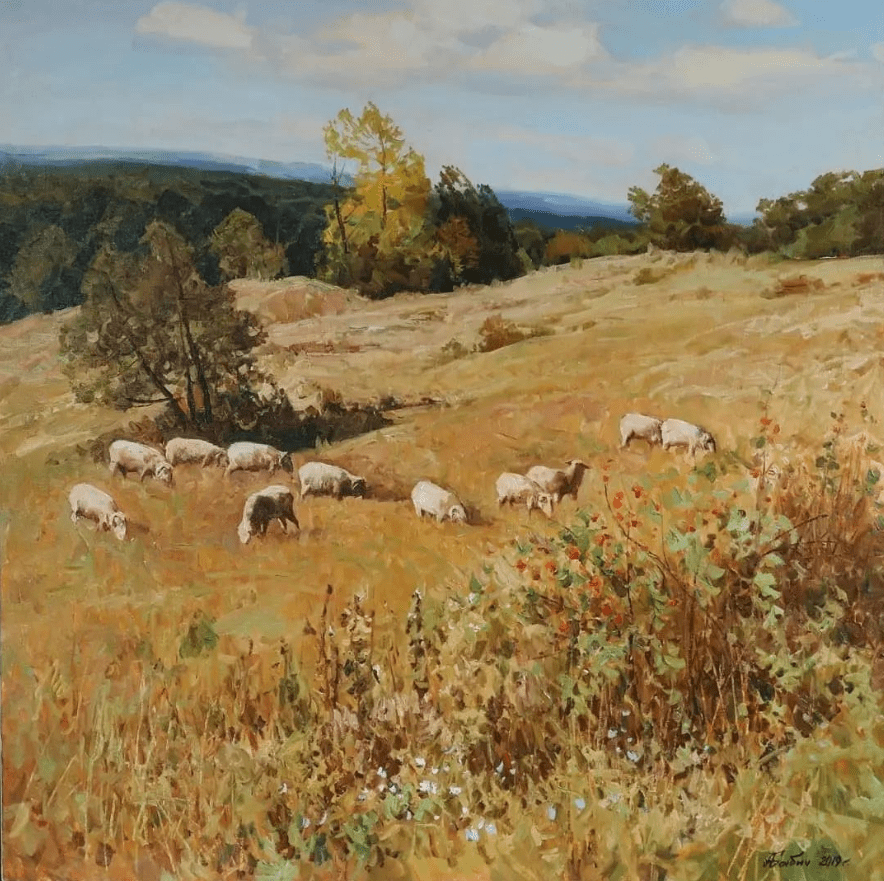 俄罗斯画家巴比奇的风景油画,太美!_绘画_作品_暖色调