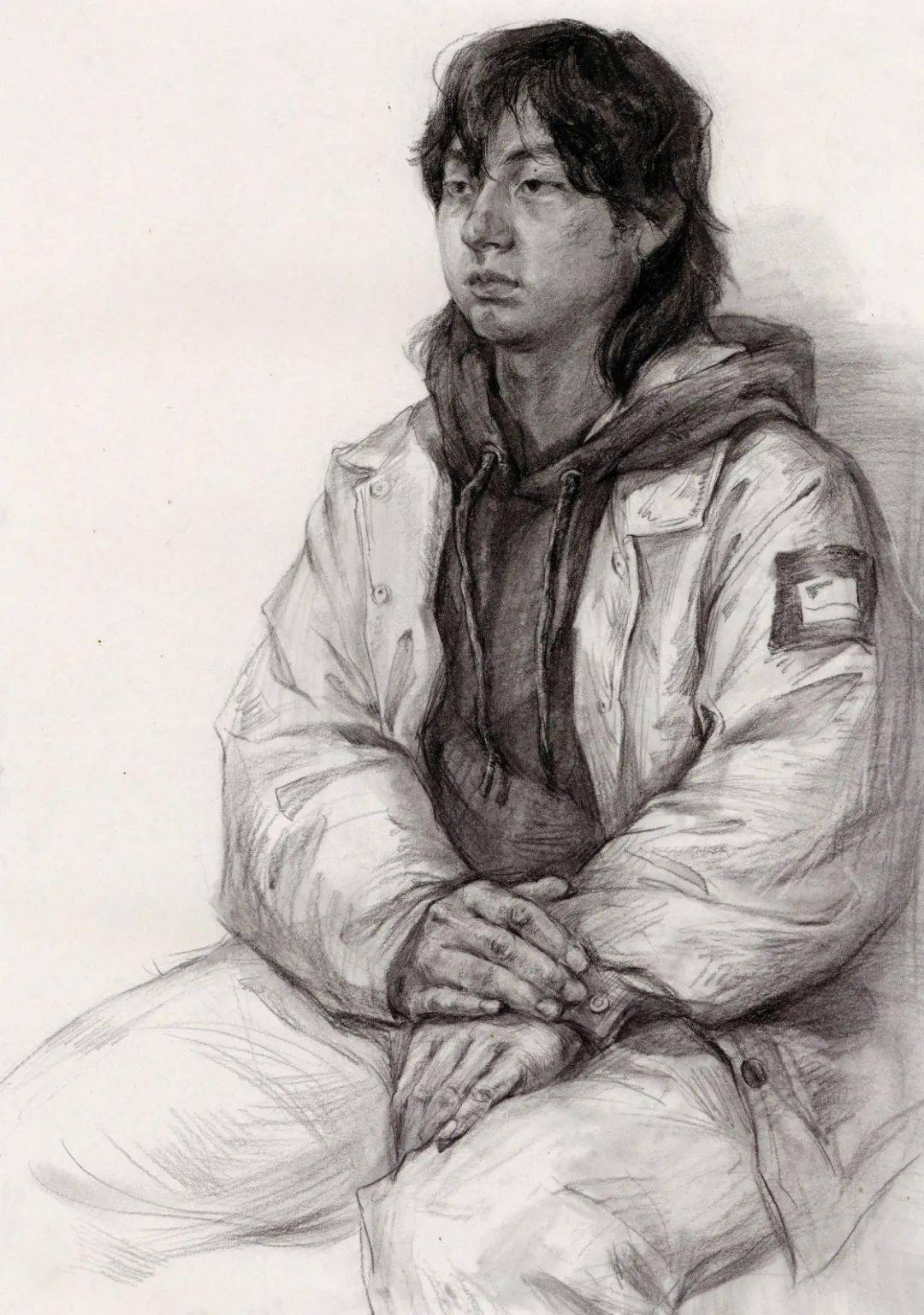 2021届国美校考高分卷,素描半身像写生堪称一绝!_声明_网络_素材