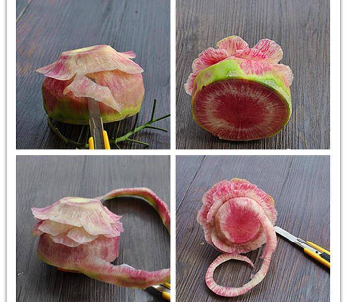 教你一招做摆盘装饰物,你的菜一点缀,立马高大上_萝卜_雕刻_花瓣